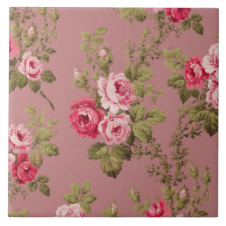 Azulejo Fondo de Rosa antiguo de rosas rosadas vintage