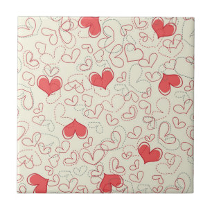 Azulejo Fondo lindo de los corazones
