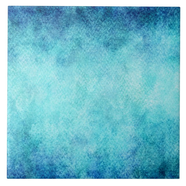 Azulejo Fondo personalizado acuarela azul brillante (Frente)