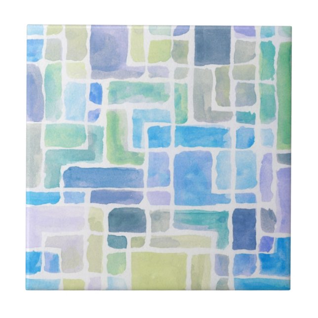 Azulejo Fondo pintado extracto de la acuarela (Frente)