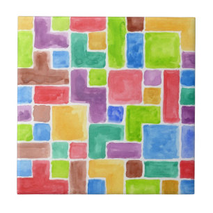 Azulejo Fondo pintado extracto de la acuarela. 2