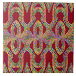Azulejo Fondo rojo con diseño clásico texturizado