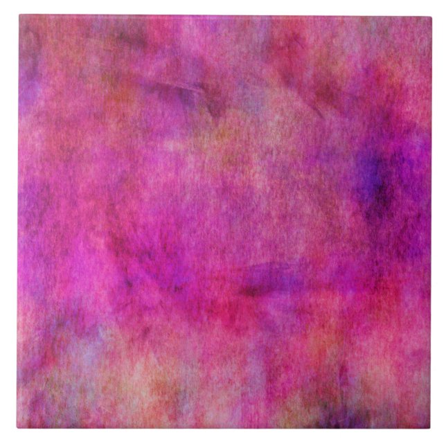 Azulejo Fondo rosado caliente de la acuarela (Frente)