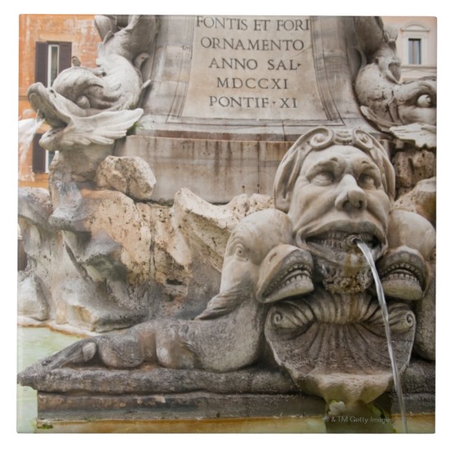 Azulejo Fontana del Pantheon (1575) diseñó por Giacomo 2 (Frente)