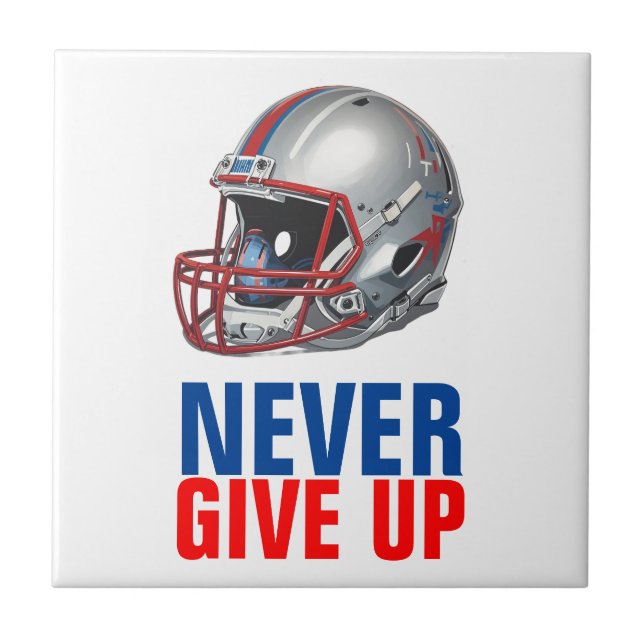 Azulejo Football Motivational Never Give Up  (Frente)