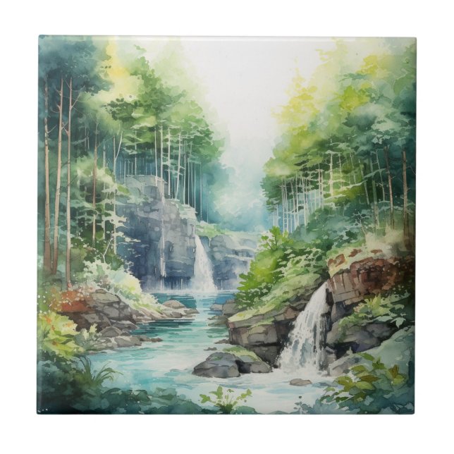 Azulejo Forest Waterfall (Frente)