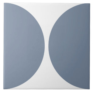 Azulejo Forma circular abstracta minimalista azul y blanco