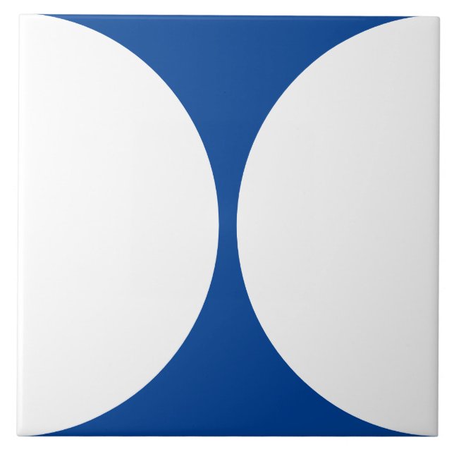 Azulejo Forma de círculo de abstracto moderna mosaico azul (Frente)