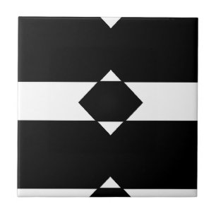 Azulejo Forma de diamante blanco y negro
