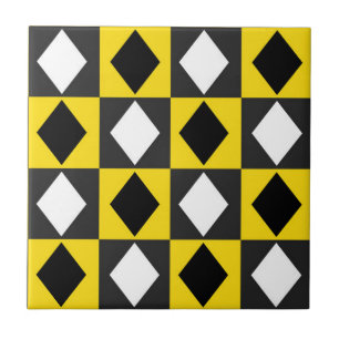 Azulejo Forma de diamante Rhombus blanco amarillo