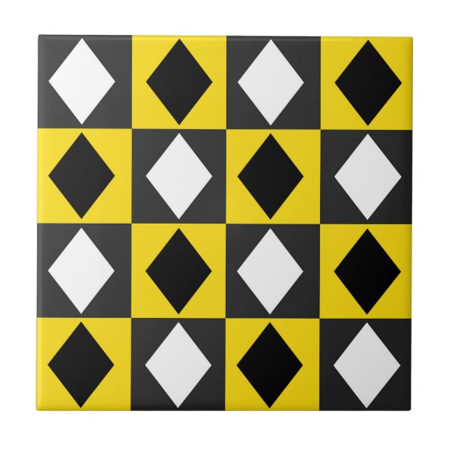 Azulejo Forma de diamante Rhombus blanco amarillo (Frente)