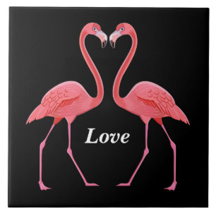 Azulejo Forma del corazón de Flamingos