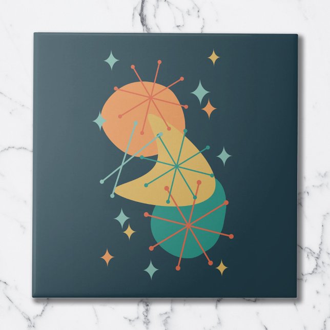 Azulejo Formas abstractas de carbón vegetal retro a mediad (Subido por el creador)