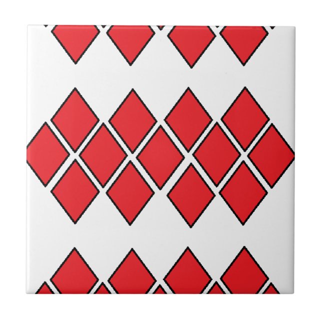 Azulejo Formas de diamante rojo (Frente)