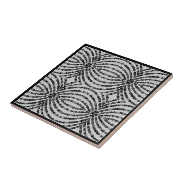 Azulejo Formas de triángulo gris negro translucido hipnóti (Lado)