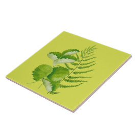 Azulejo Formas en verde sobre una mosaico de cerámica