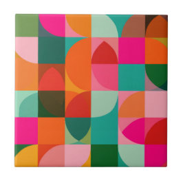 Azulejo Formas geométricas Colorosas Patrón Abstracto Retr