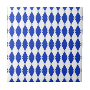 Azulejo Formas geométricas de diamante azul de arlequín