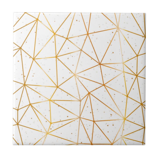 Azulejo Formas geométricas de oro blanco (Frente)