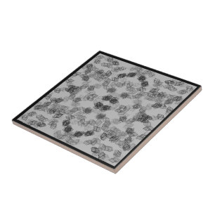 Azulejo Formas geométricas rectangulares grises y negras  