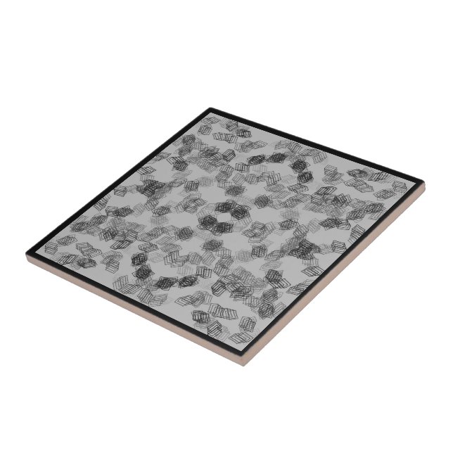Azulejo Formas geométricas rectangulares grises y negras   (Lado)