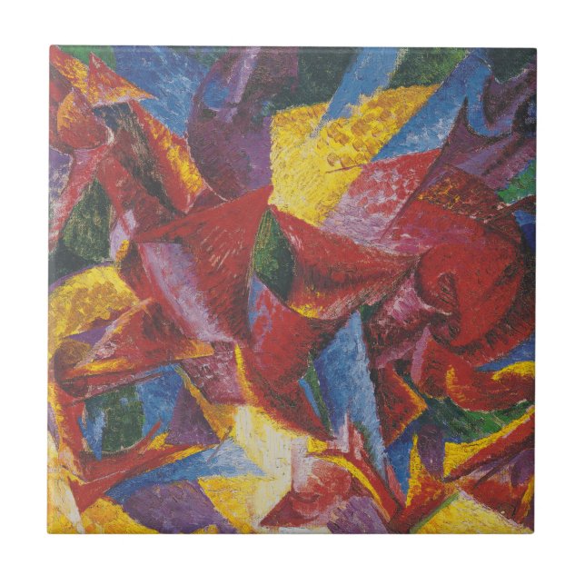 Azulejo Formas plásticas de un caballo - Umberto Boccioni (Frente)