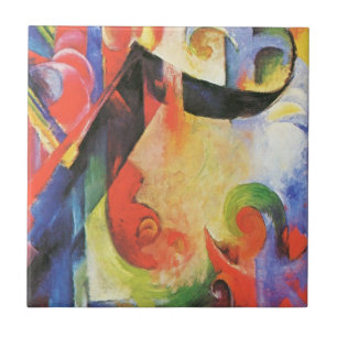 Azulejo Formas rotas por Franz Marc, arte abstracto vintag