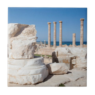Azulejo Foro Romano y restos de estatua, Sabratha, AZ
