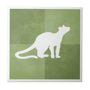 Azulejo Fossa Madagascar catlike carnivore verde