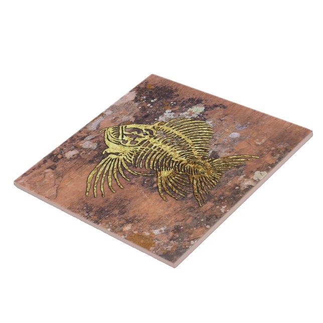Azulejo Fossil Fish Ceramic Tile (Lado)
