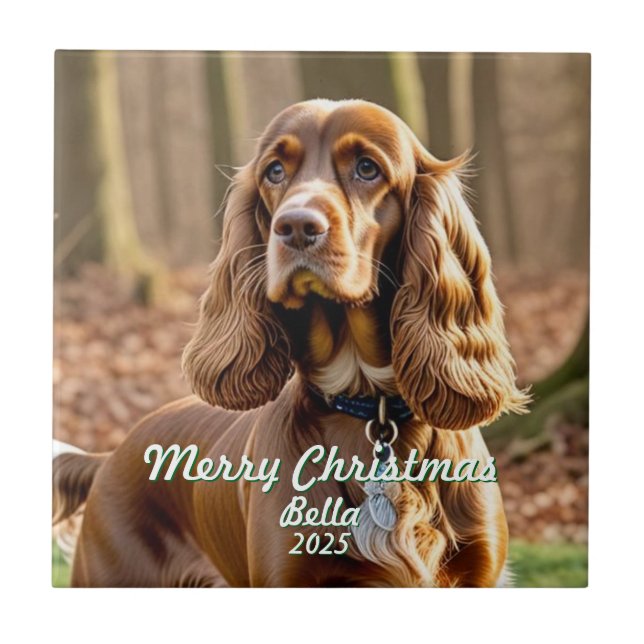 Azulejo Foto Cocker Spaniel KEEPSAKE Personalize (Frente)