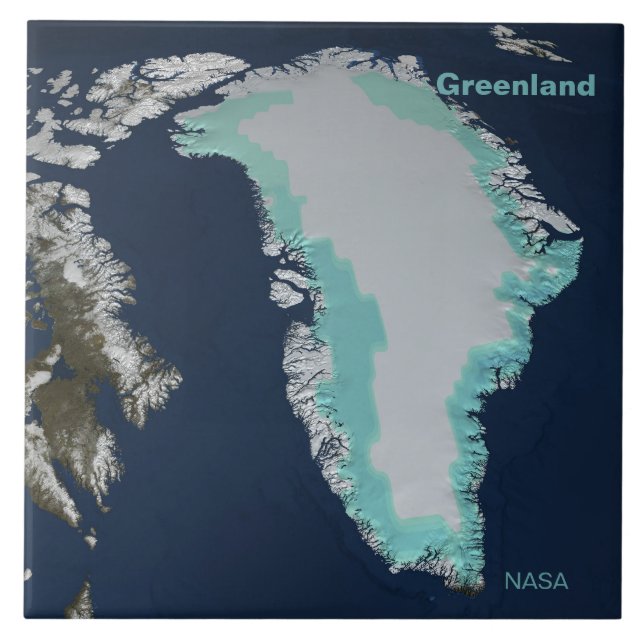 Azulejo Foto de la hoja de hielo de la NASA White Greenlan (Frente)