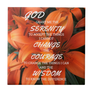Azulejo Foto de Lily Flowers, Naranja de Serenity Prayer