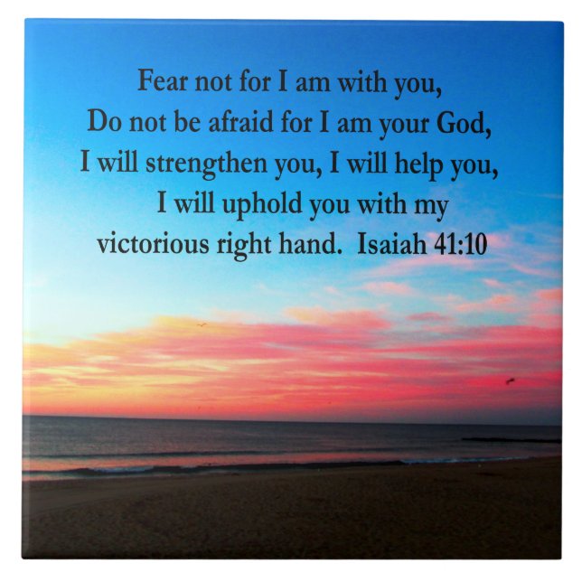 AZULEJO FOTO DE SERENE ISAIAH 41:10 SUNRISE (Frente)