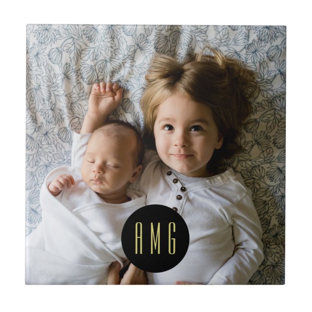 Azulejo Foto familiar de Personalizado| Monogramado