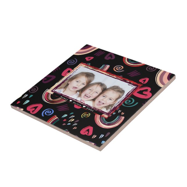 Azulejo Foto moderna y colorida del Personalizado arcoiris (Lado)