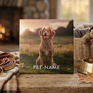 Azulejo Foto personalizada con el nombre de tu perro
