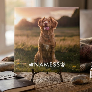 Azulejo Foto personalizada con el nombre de tu perro