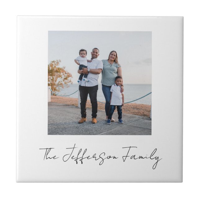 Azulejo Foto personalizada con texto estilo Instagram (Frente)