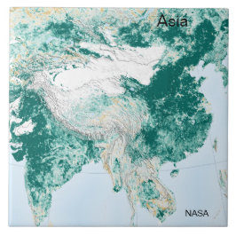 Azulejo Foto verde y blanca Asia desde el espacio, NASA