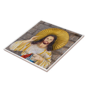 Azulejo Foto y cita de Jesucristo