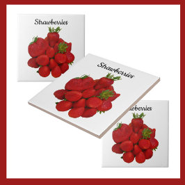 Azulejo Fotografía de fresas rojas