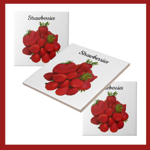 Azulejo Fotografía de fresas rojas