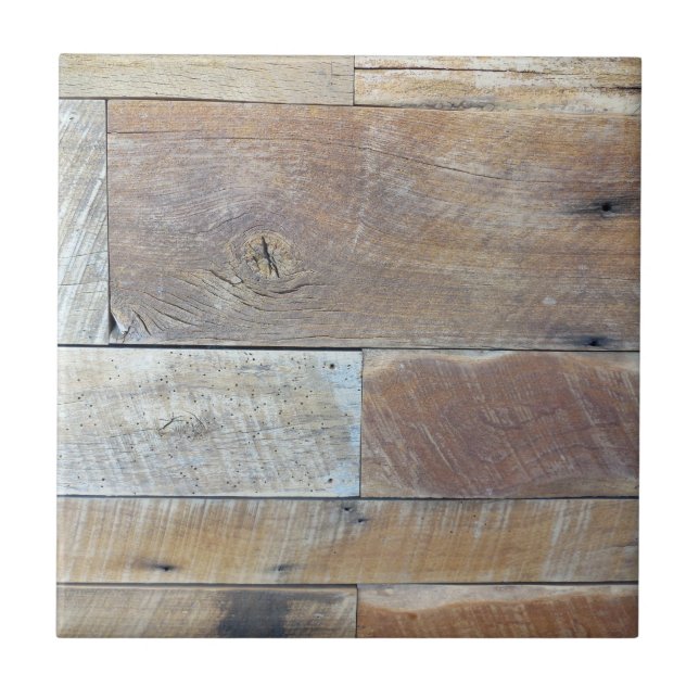 Azulejo Fotografía de madera desgastada (Frente)