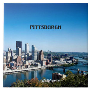 Azulejo fotografía del horizonte de Pittsburgh, Pennsylvan