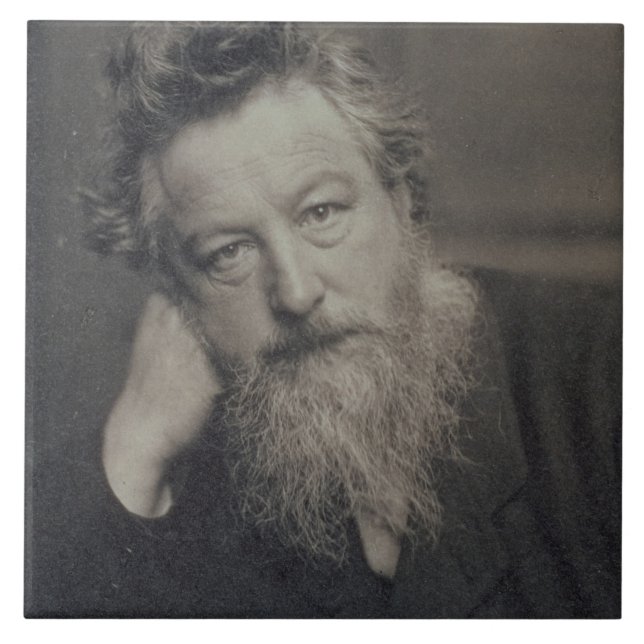 Azulejo Fotografía del retrato de William Morris (1834-96) (Frente)