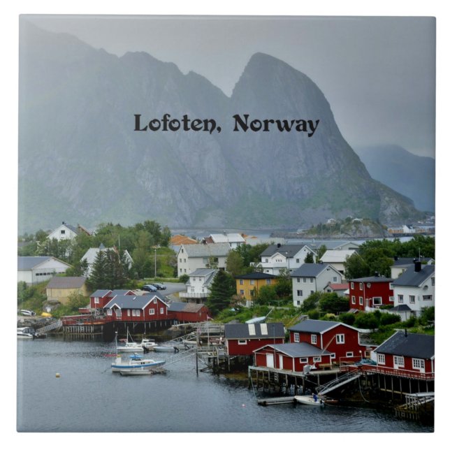 Azulejo Fotografía paisajística de Lofoten, Noruega (Frente)