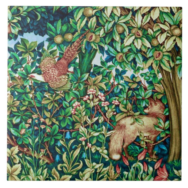 Azulejo Fox de William Morris e impresión de la tapicería (Frente)