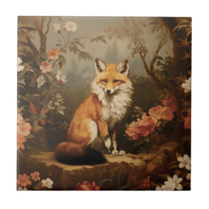 Azulejo Fox en el bosque moody Victoriano