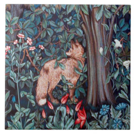 Azulejo Fox en el bosque, William Morris
